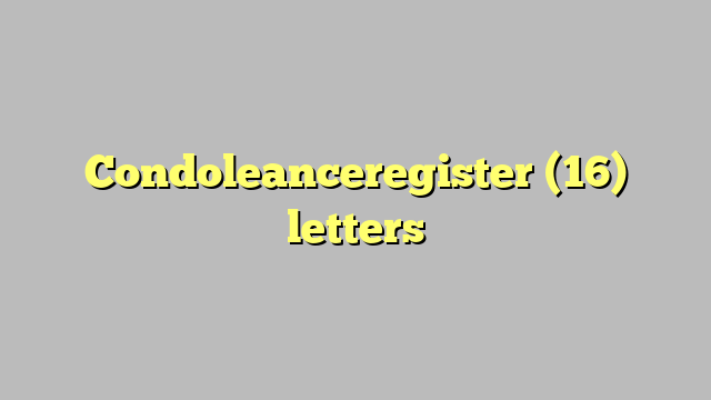 Condoleanceregister (16) letters