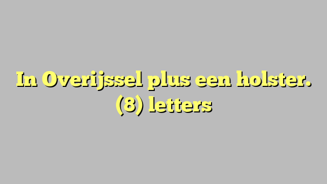 In Overijssel plus een holster. (8) letters