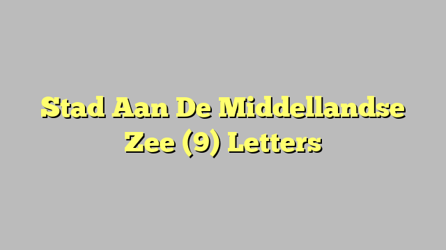 Stad Aan De Middellandse Zee (9) Letters