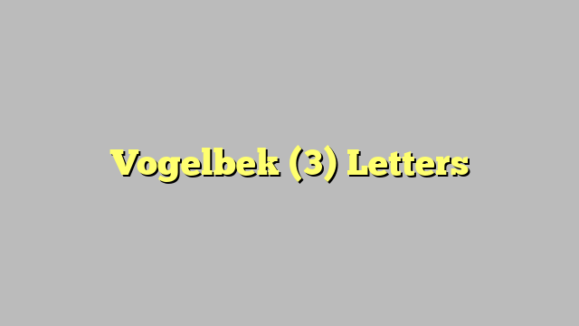 Vogelbek (3) Letters