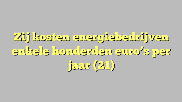 Zij kosten energiebedrijven enkele honderden euro’s per jaar (21)